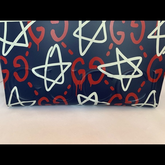 Gucci Ghost Stars Navy Graffiti Tote - Picture 6 of 9